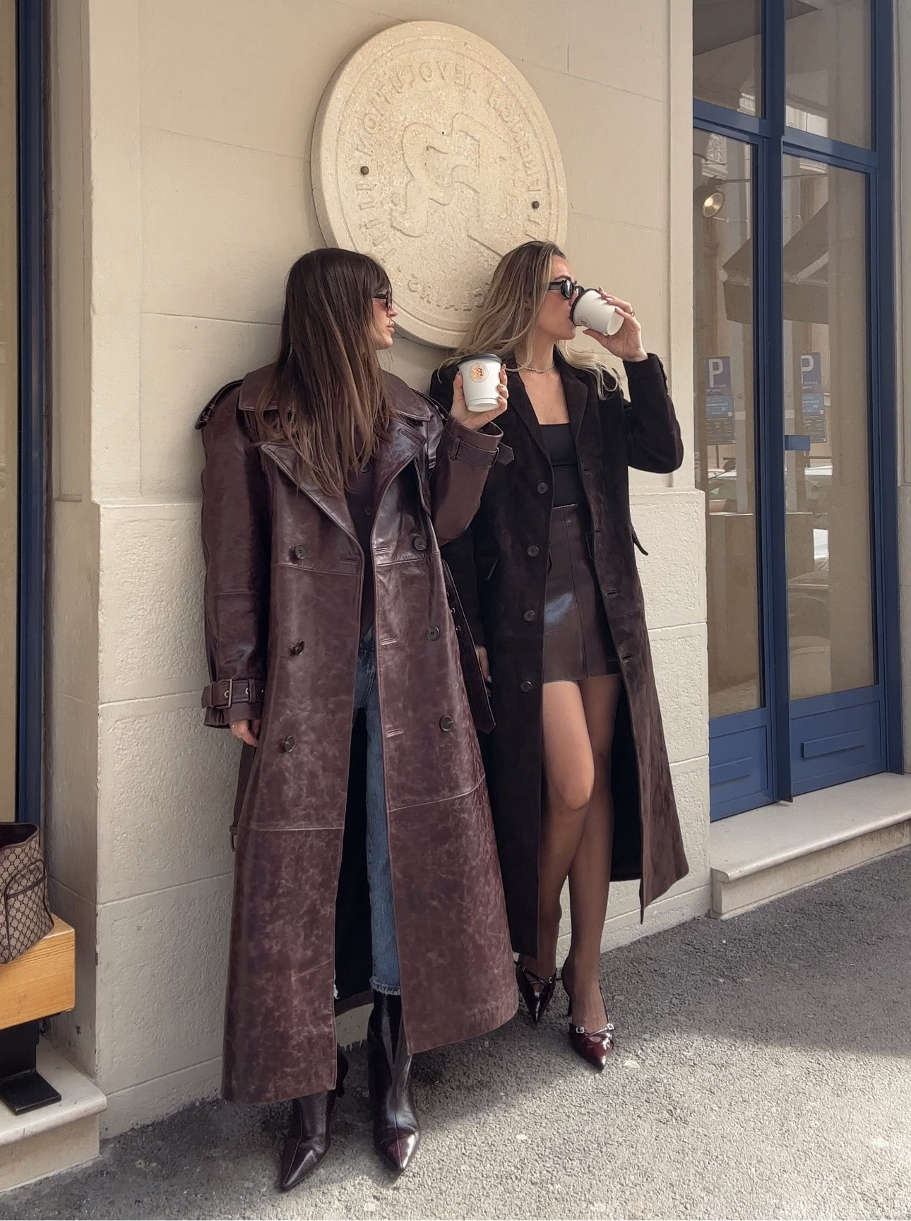 Trench Hazel din piele naturala premium