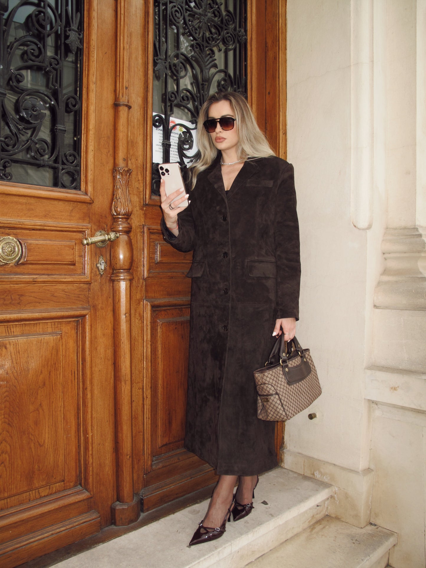 Kyle suede trench coat