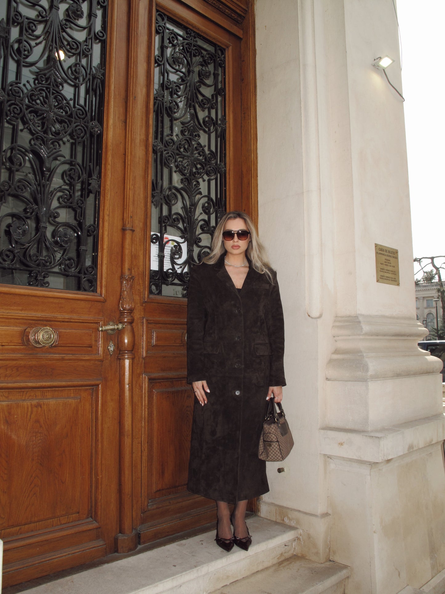 Kyle suede trench coat
