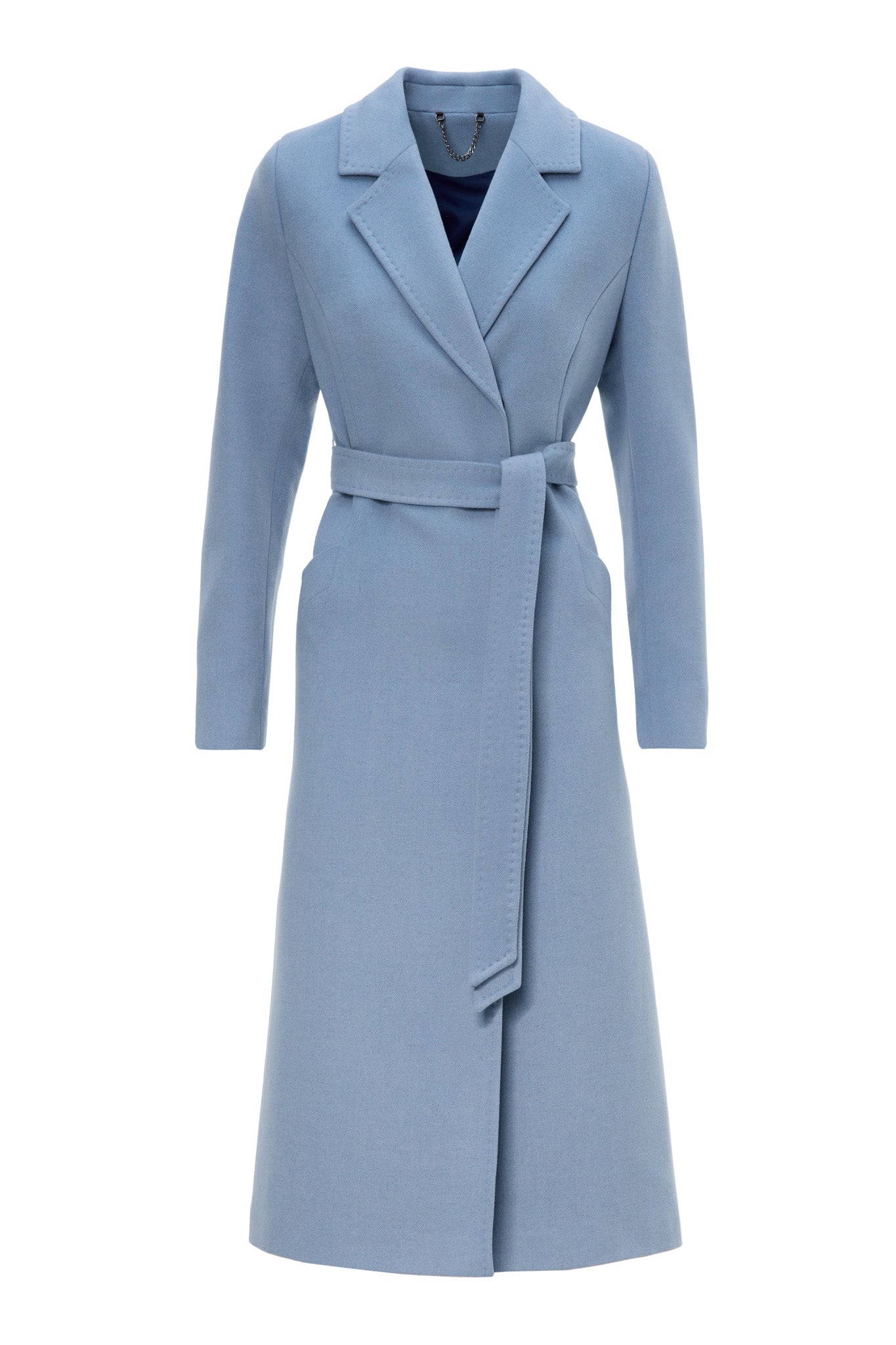 Palton bleu din casmir Kaya - ÌNURI