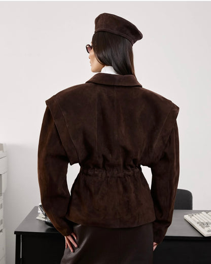 Giny suede leather beret