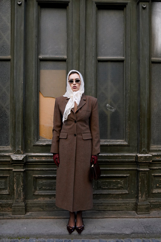 Palton Emily din lana maxi