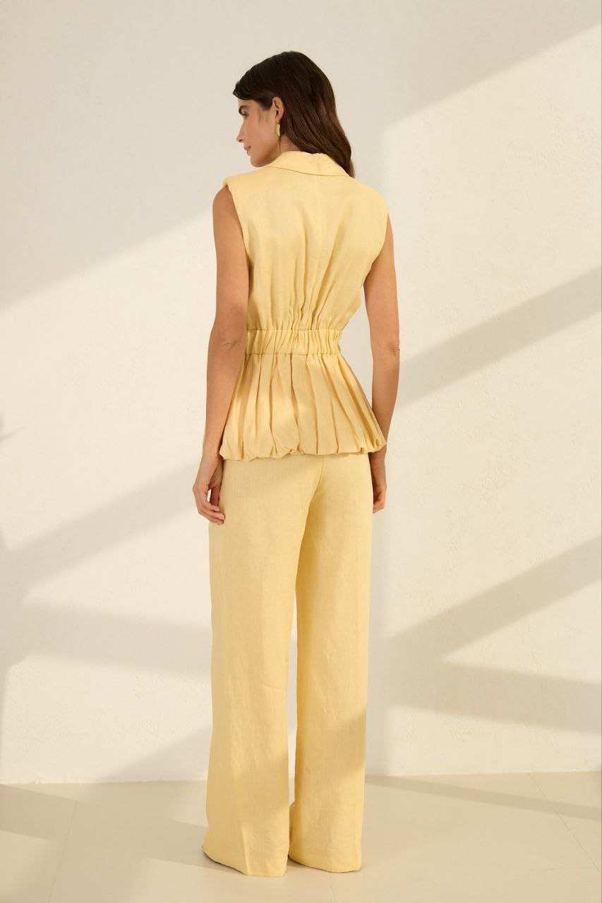 Set dama din in cu vesta si pantaloni - INURI
