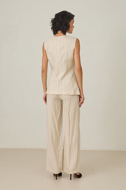Women's linen set with vest and pants