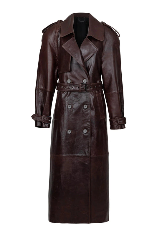 Trench din piele naturala  Hazel - ÌNURI