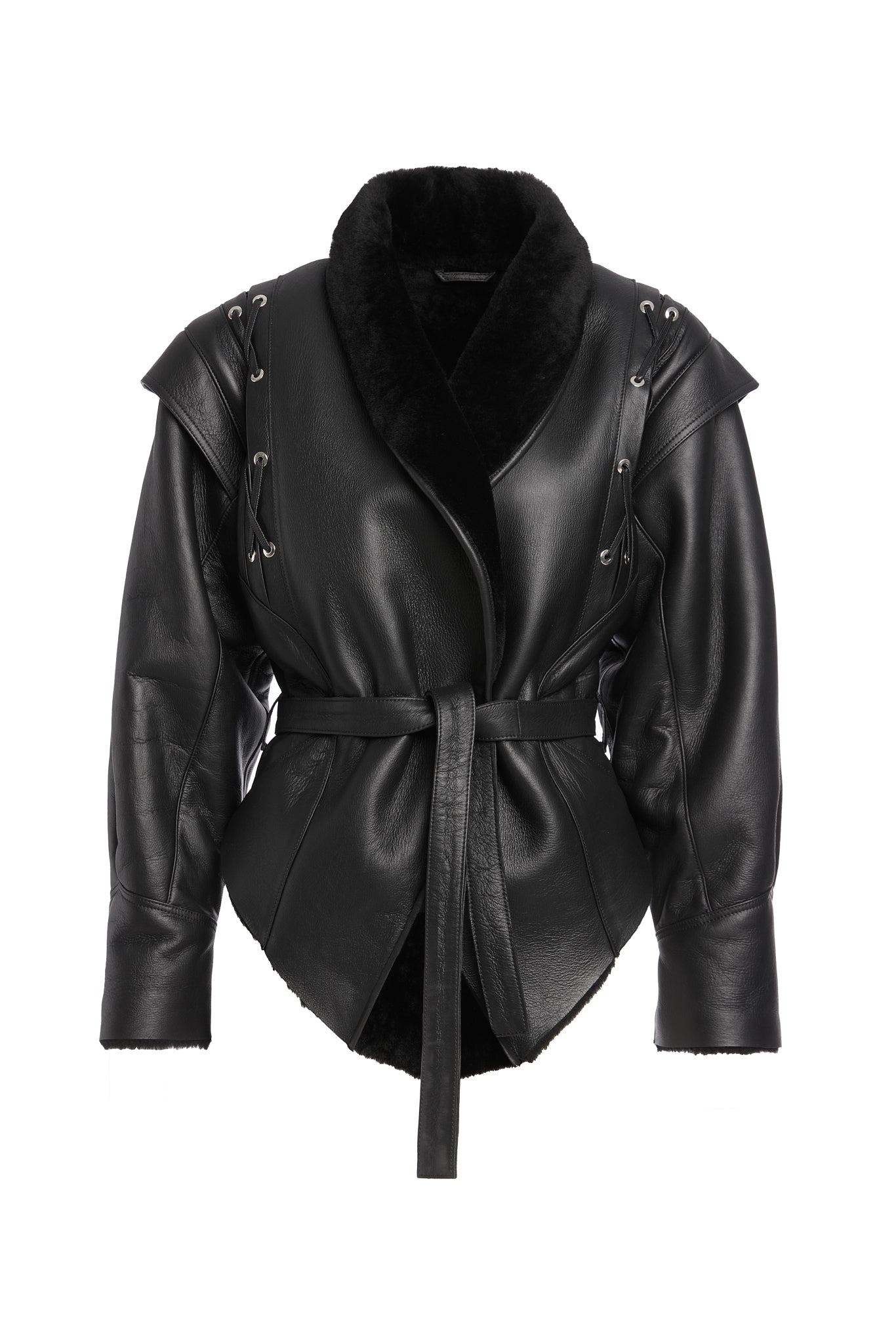 Cojoc Mona din piele naturala cu blana - INURI