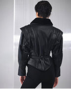 Cojoc Mona din piele naturala cu blana - INURI