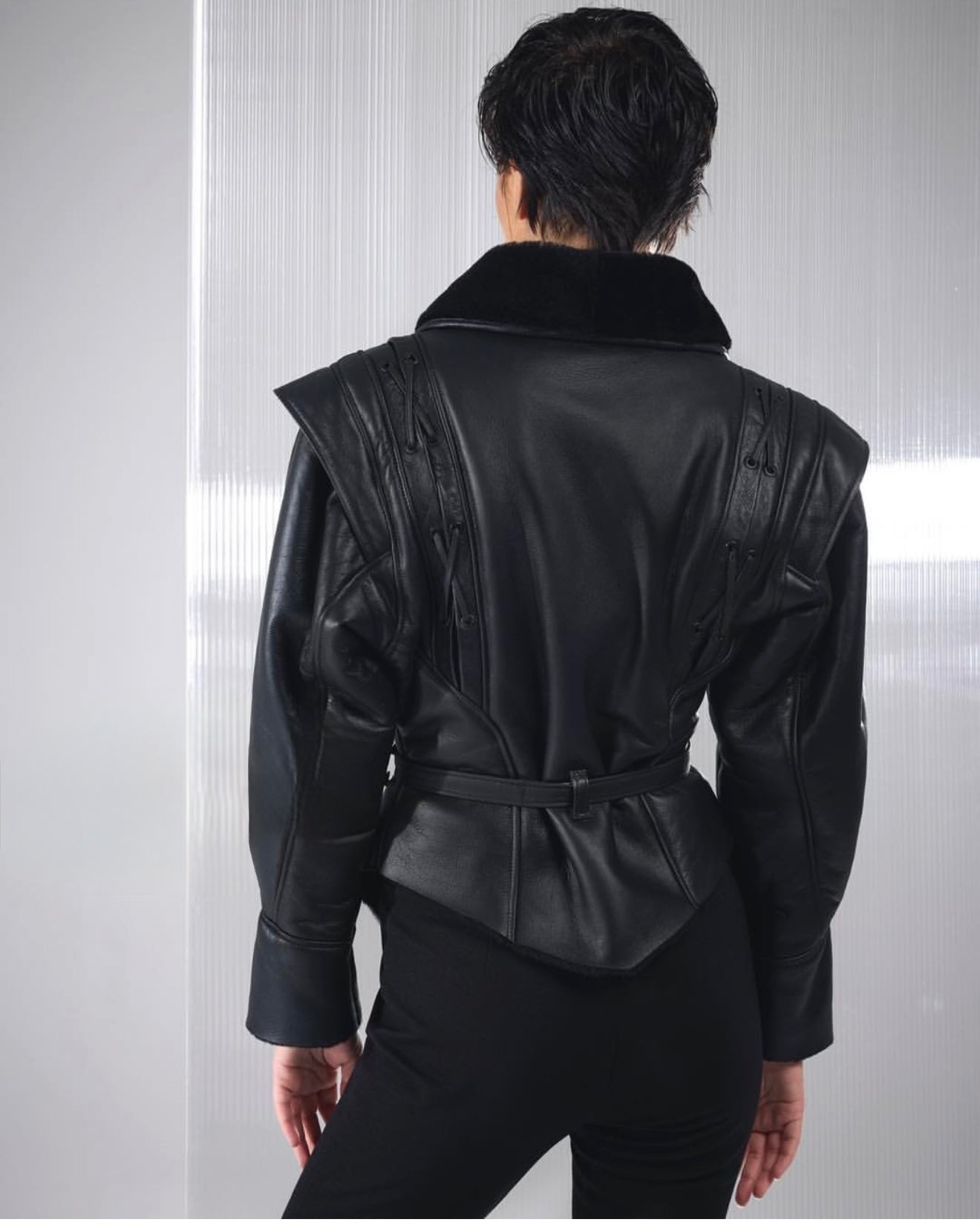 Cojoc Mona din piele naturala cu blana - INURI