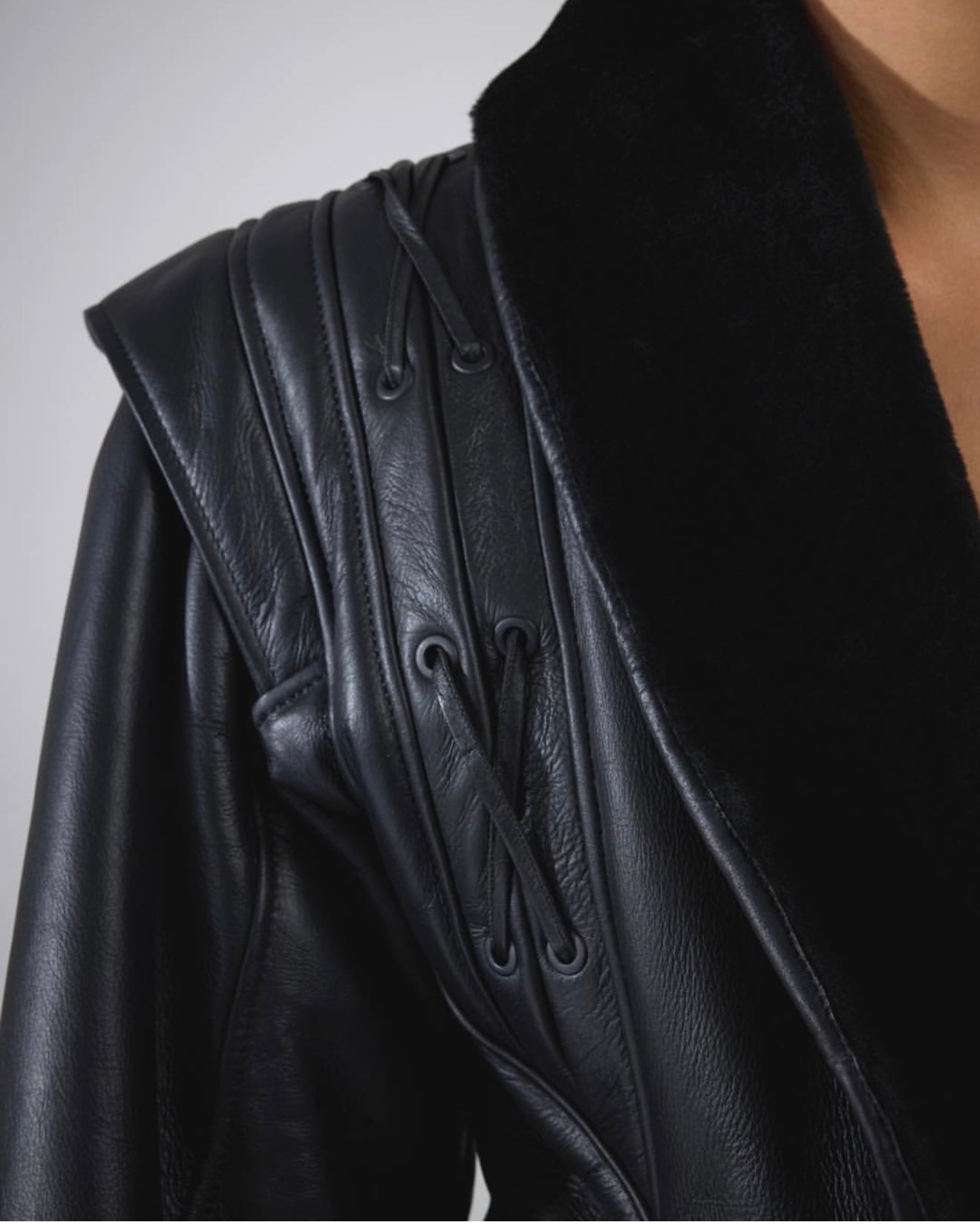 Cojoc Mona din piele naturala cu blana - INURI