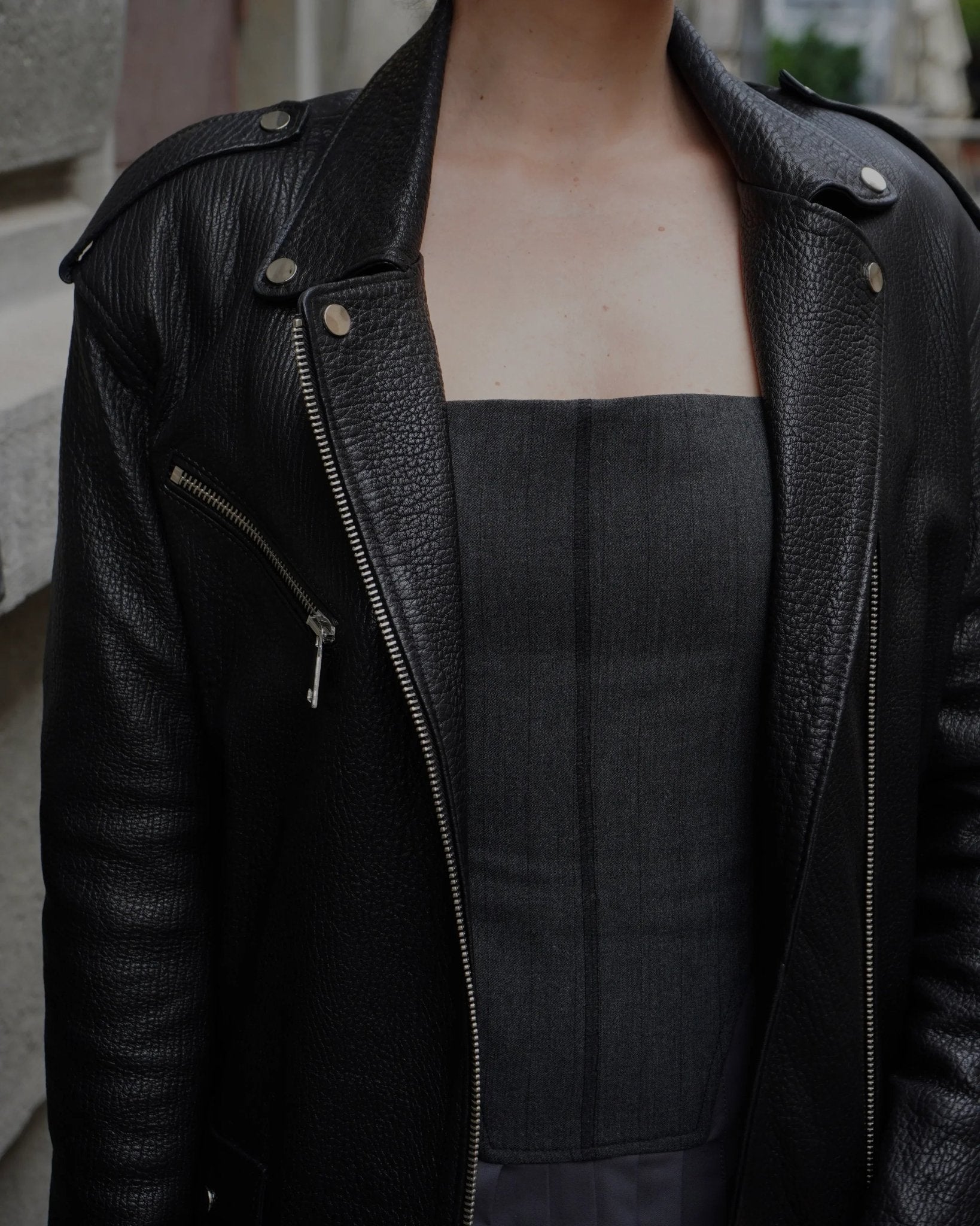 Geaca Zoe din piele naturala premium - INURI