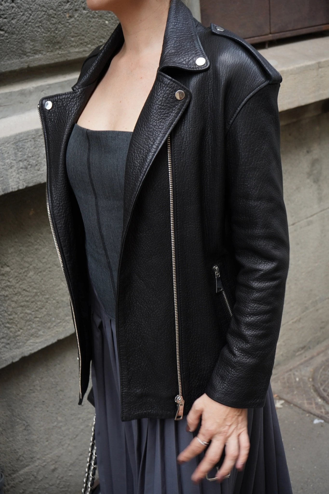 Geaca Zoe din piele naturala premium - INURI