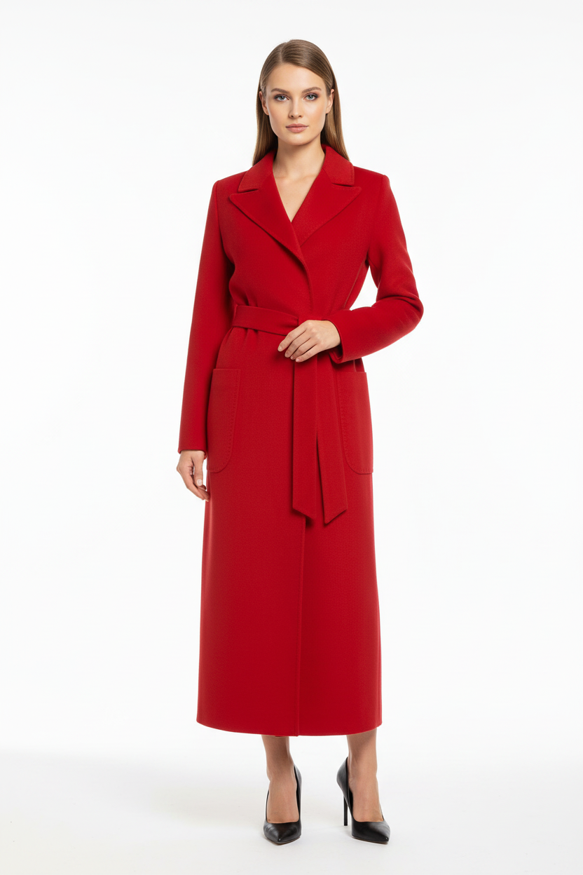 RED CASHMERE COAT 120 CM 