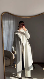 Palton Karin alb din casmir - INURI