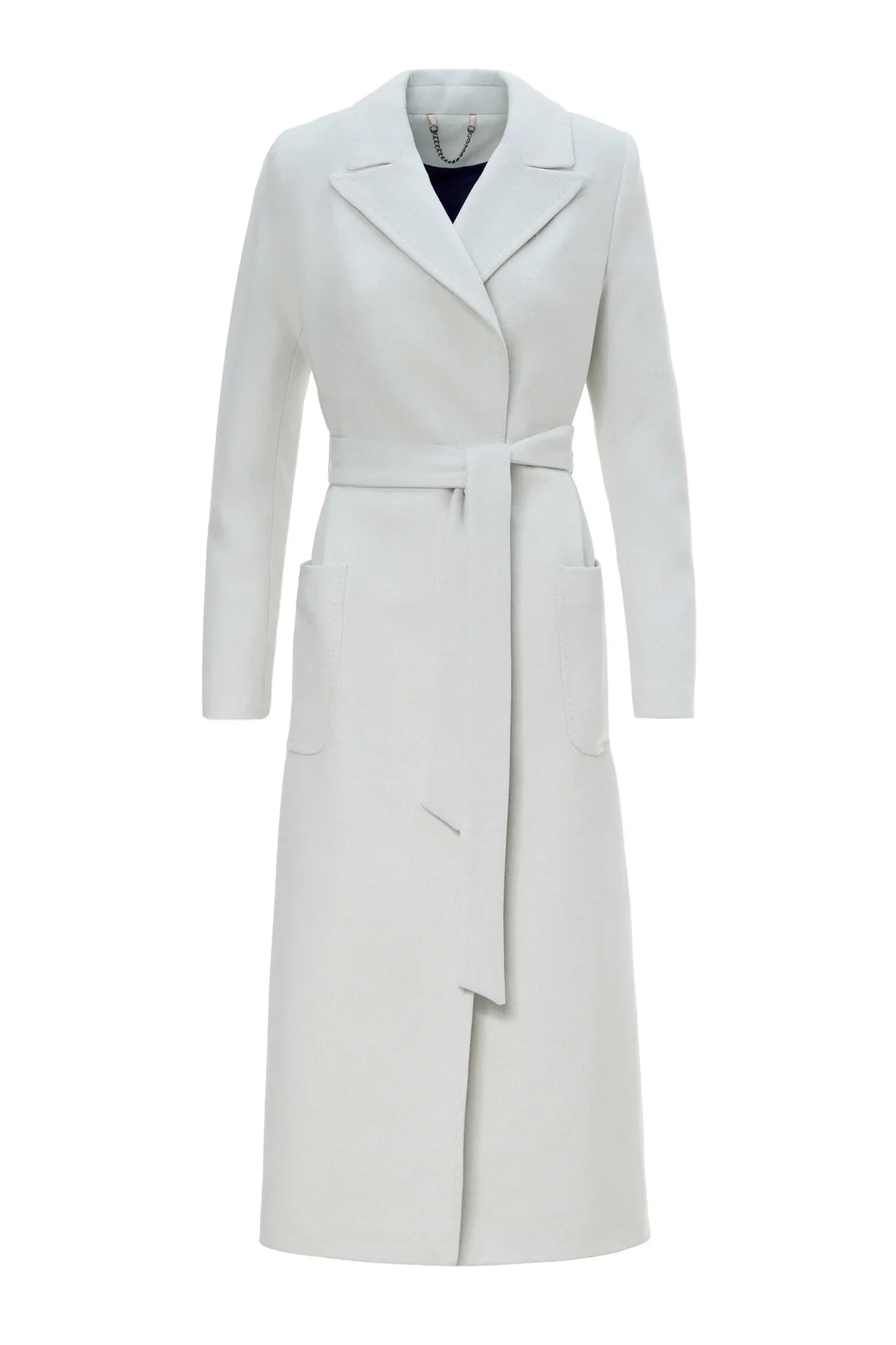 Palton Karin alb din casmir - INURI