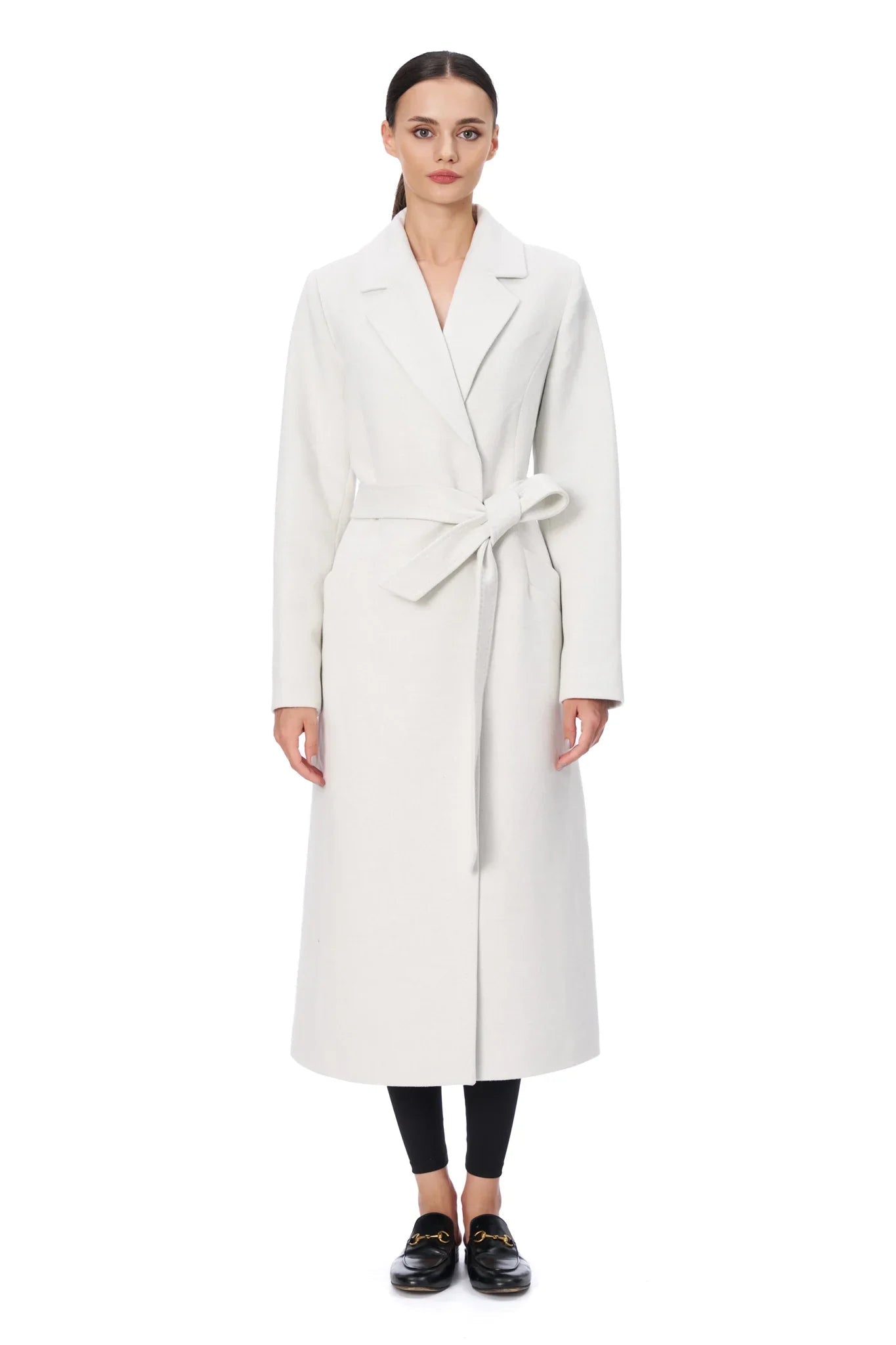 Palton Karin alb din casmir - INURI