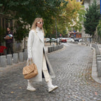 Palton Karin alb din casmir - INURI