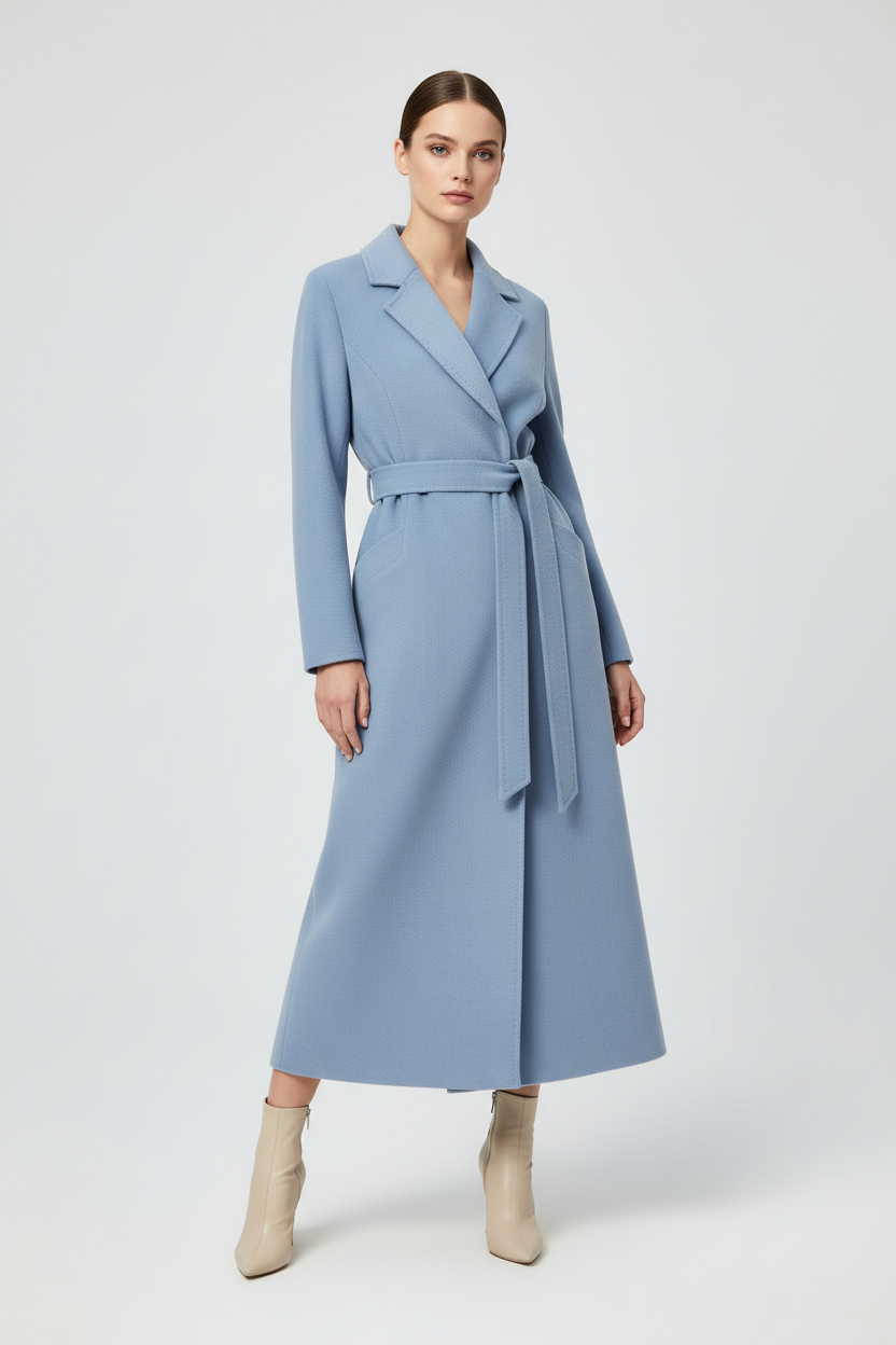 Palton Kaya bleu din casmir