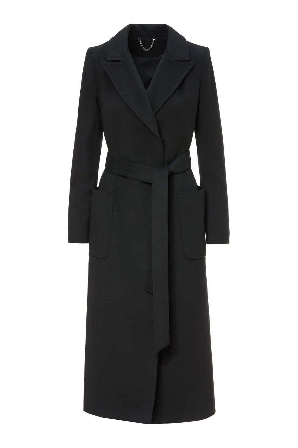 Palton Lou negru din casmir - INURI