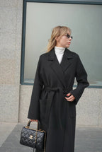 Palton Lou negru din casmir - INURI