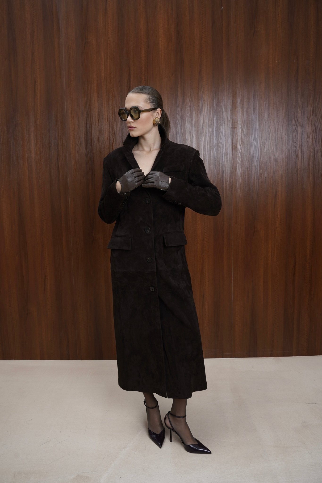 Trench Kyle din piele intoarsa - INURI