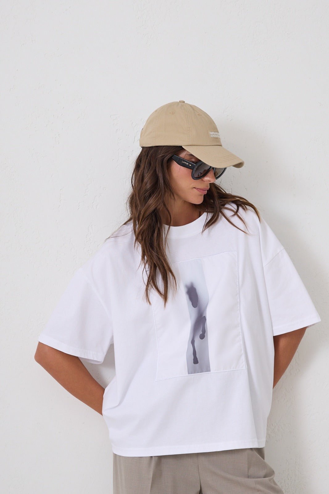 Tricou alb Horse din bumbac cu imprimeu - INURI